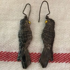 Vintage Crow Earrings